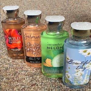 Bundle of eight bath and body works body washes